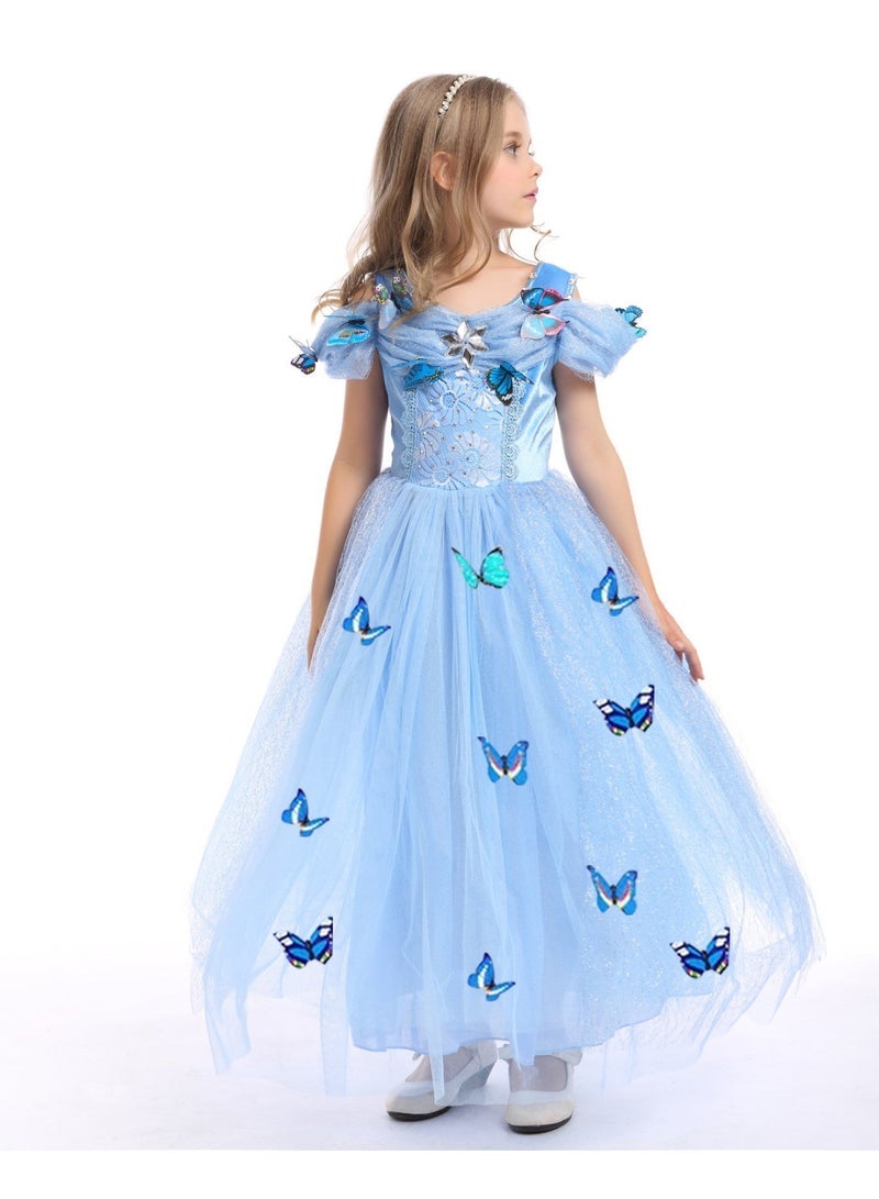 فوريول زي أميرة للفتاة التنكرية فستان حفلة تنكرية مع إكسسوارات، زي تنكري للأطفال. - Image 4